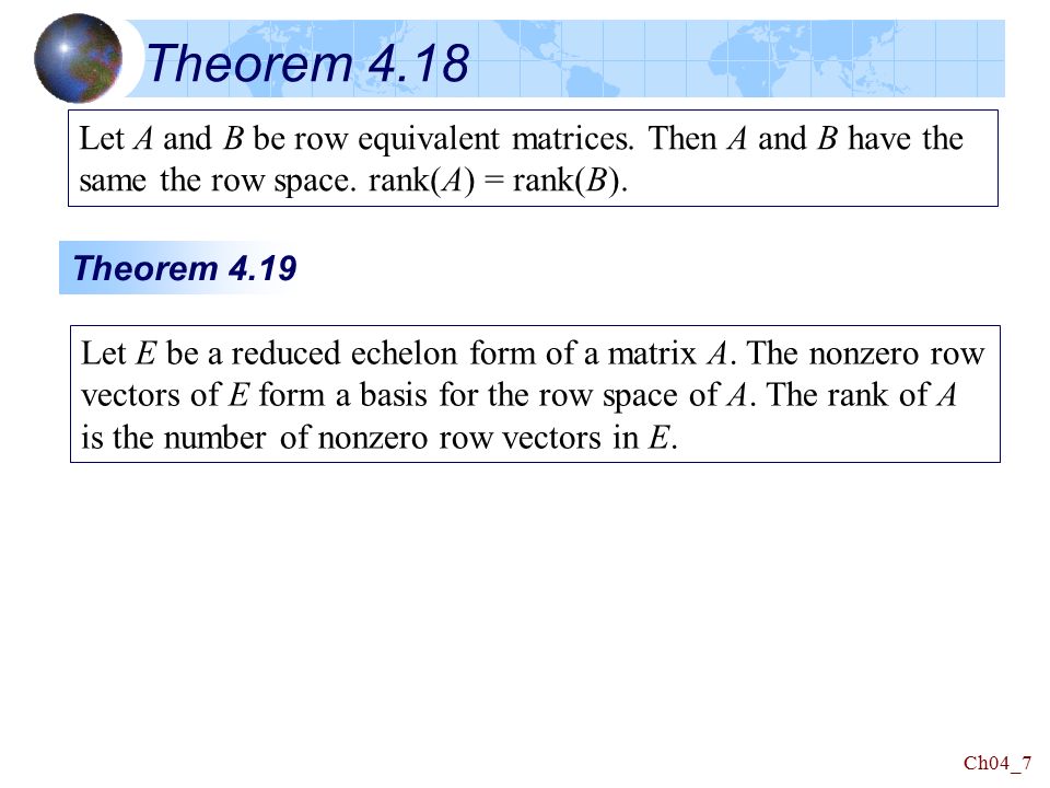 4.8 Rank Rank enables one to relate matrices to vectors and vice